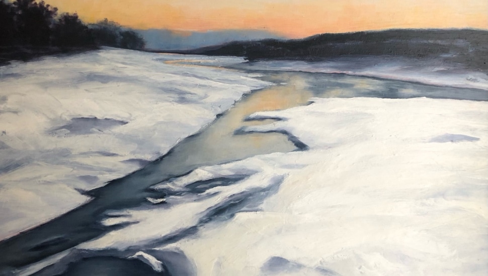 Peace Valley Winter oil painting by Christine McHugh.