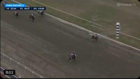 National Law (bottom center) near the end of a Dec. 3 race at Parx Casino.