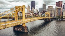 An aerial view of Pittsburgh.