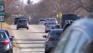 Cars driving on Roosevelt Boulevard.