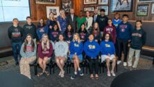 Scholarship recipients pose for a group photo.