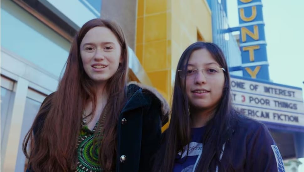 Evi and Vanessa, two teens that are the focus of the film Bucks County USA.