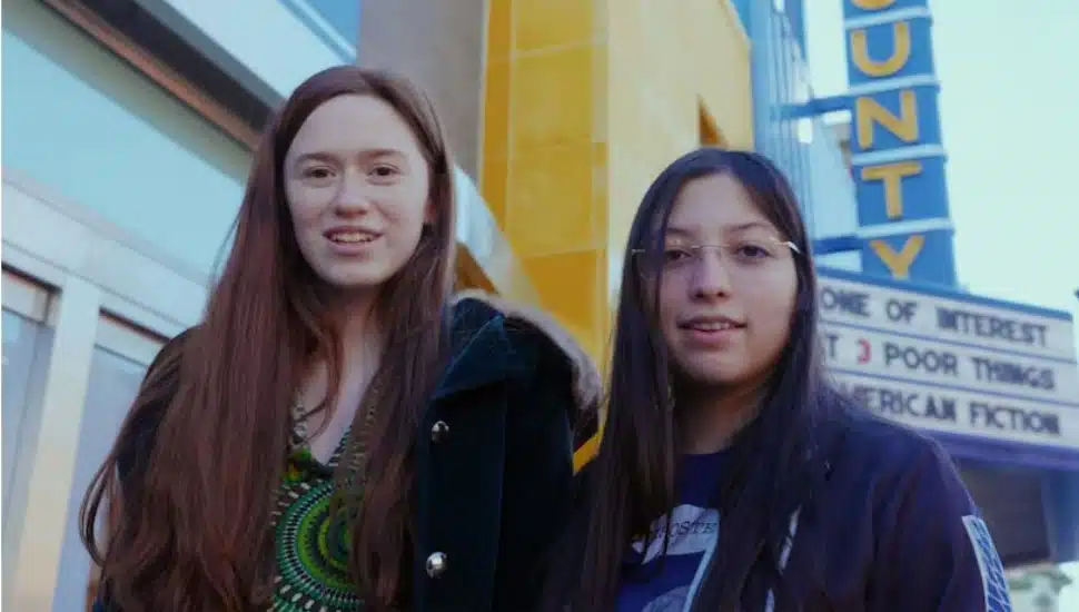 Evi and Vanessa, two teens that are the focus of the film Bucks County USA.