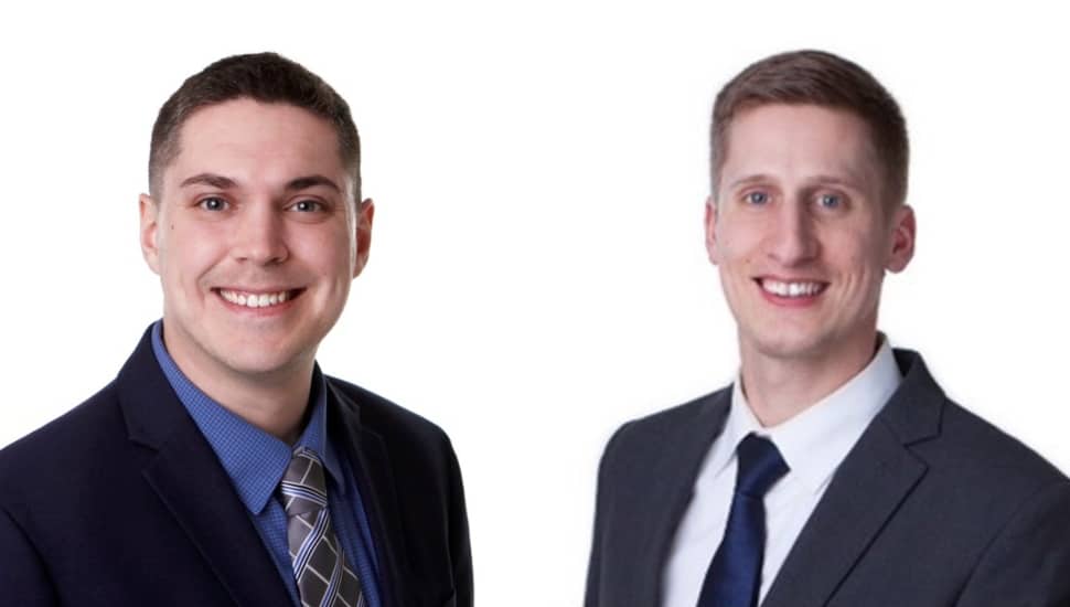 Headshots of two banking executives.
