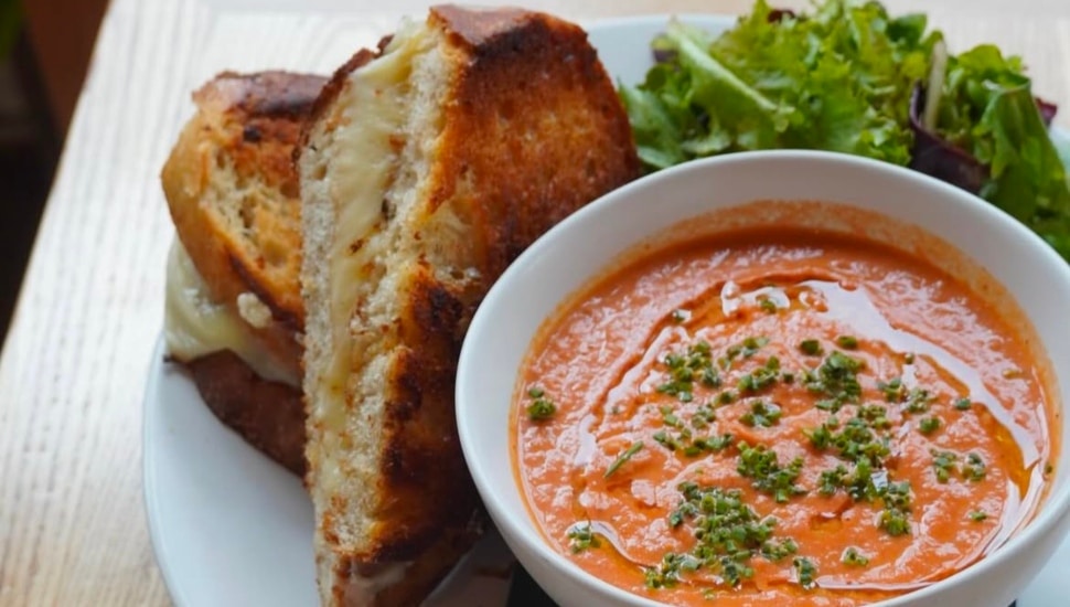 A soup, sandwich, and salad from Cafe Lift.