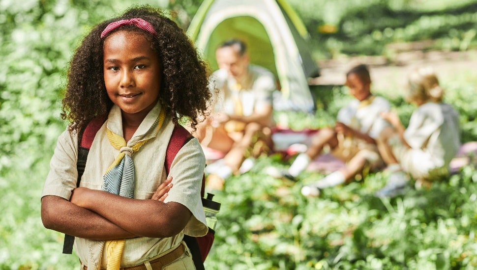 Girl Scout on a campout