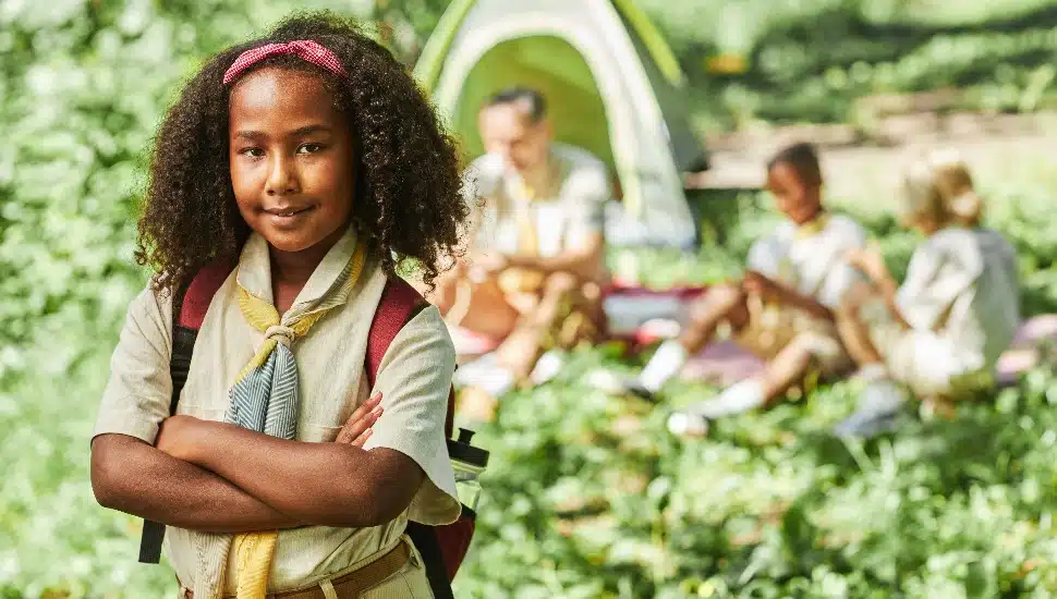Girl Scout on a campout