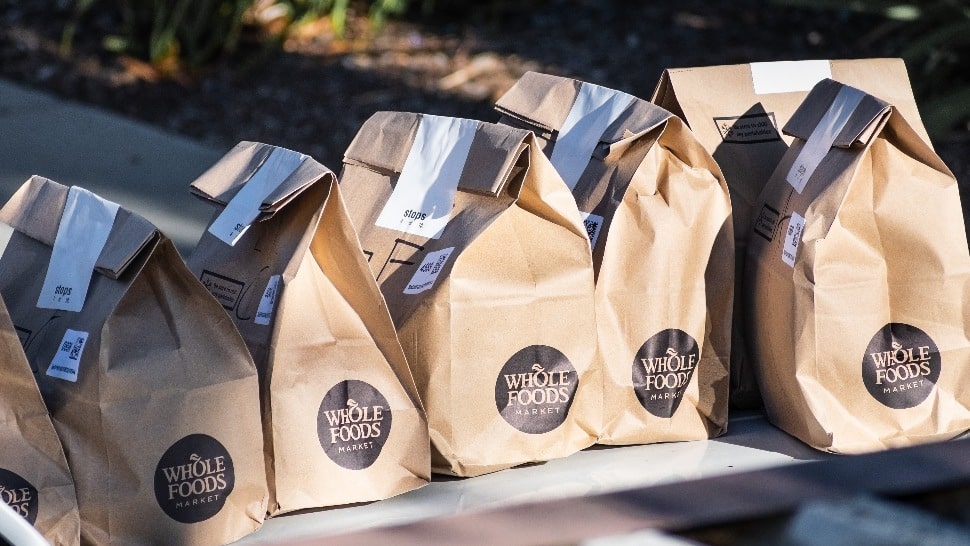 Whole Foods Bags waiting to be picked up