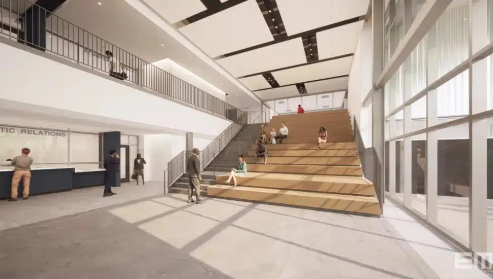 A rendering of the new Government Services Center public atrium.