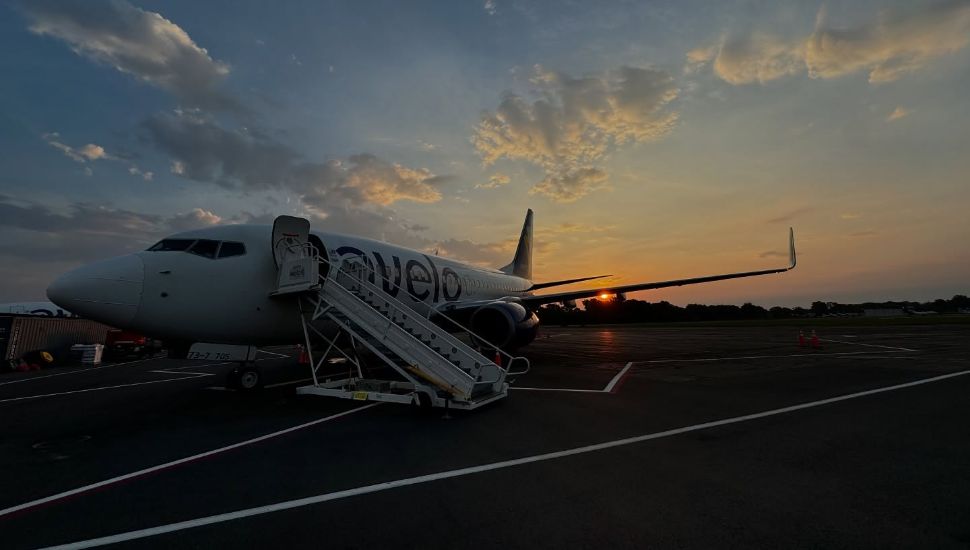Avelo Airlines plane on the Wilmington Airport tarmac.