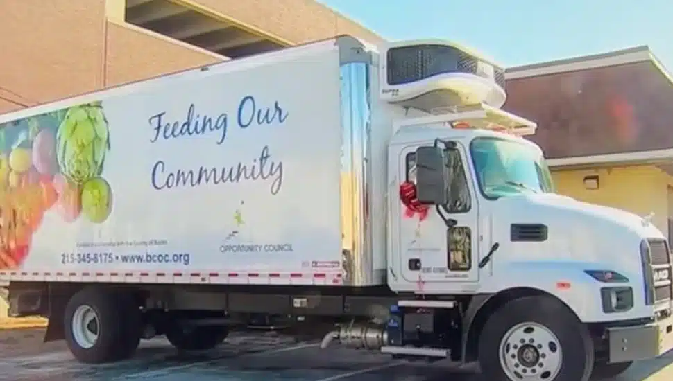 The new Bucks County Opportunity Council's refrigerated truck.