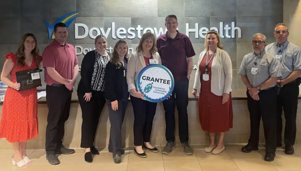 Representatives from Doylestown Health and the Lenape Valley Foundation.