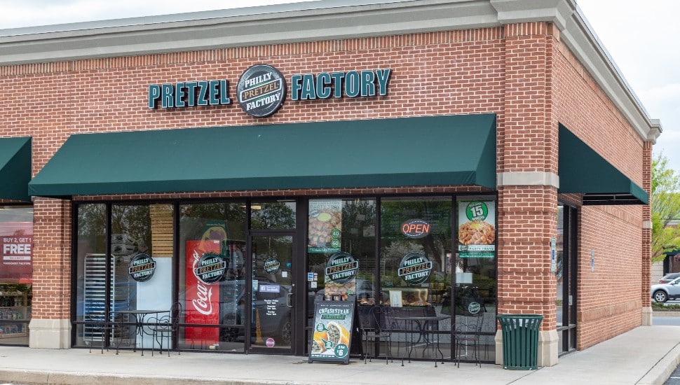 Exterior of Philly Pretzel Factory store