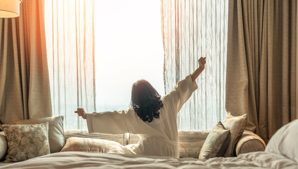 Hotel relaxation on lazy day