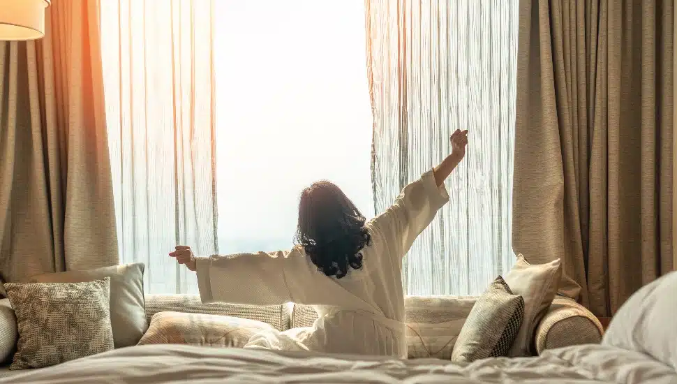 Hotel relaxation on lazy day