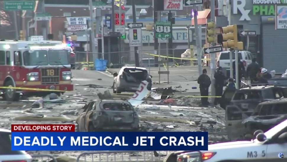 The aftermath of the medical jet crash in Northeast Philly.