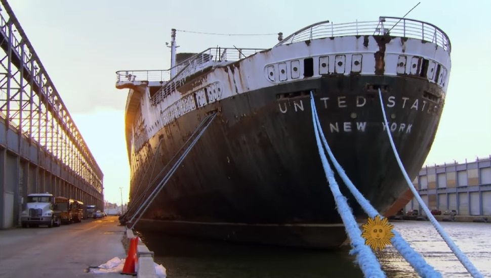 SS United States at a dock