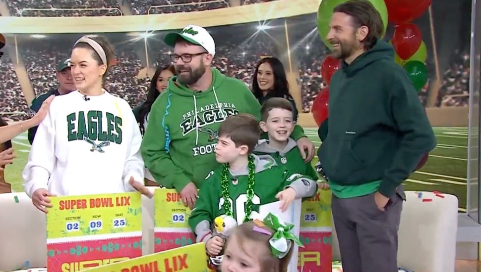 Bradley Cooper gives Super Bowl tickets to Declan LeBaron and his family.