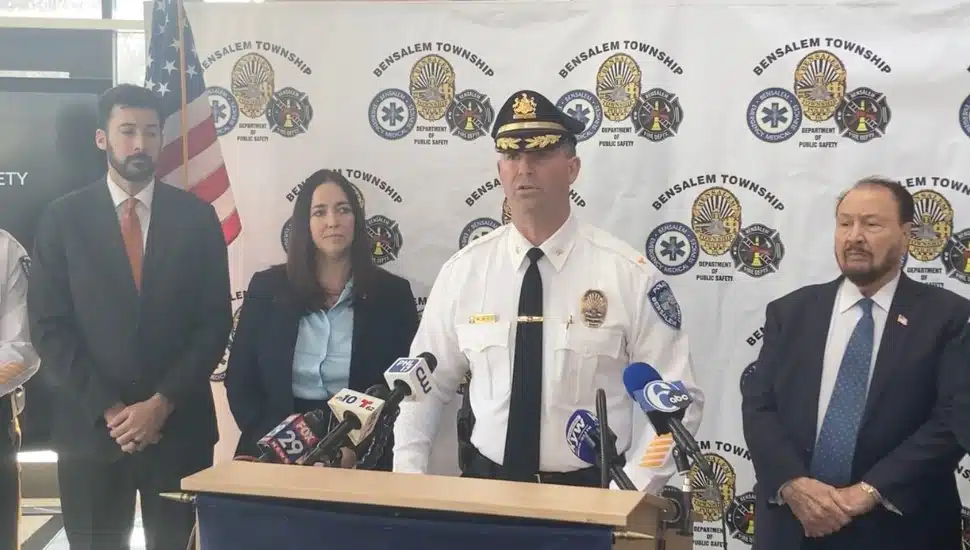 Firefighters at a press conference.