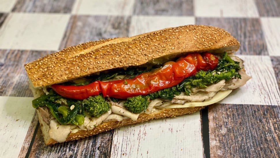 A hoagie from A Cut Above Deli.