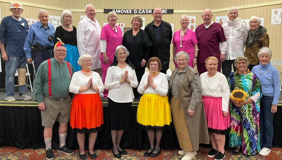 Freedom Village residents in costume in their Village Players production of "The Dastardly Doctor Devereaux."