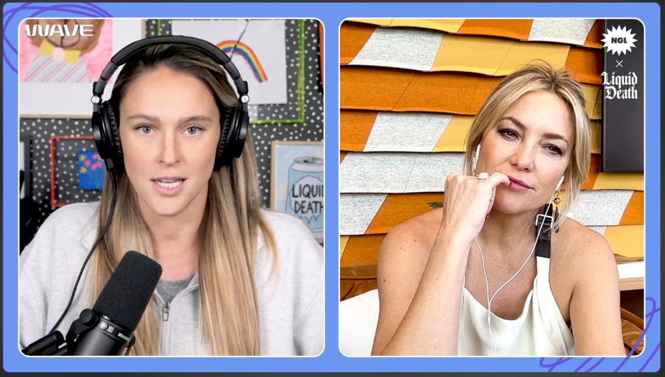 Kylie Kelce and Kate Hudson on the Not Gonna Lie podcast.