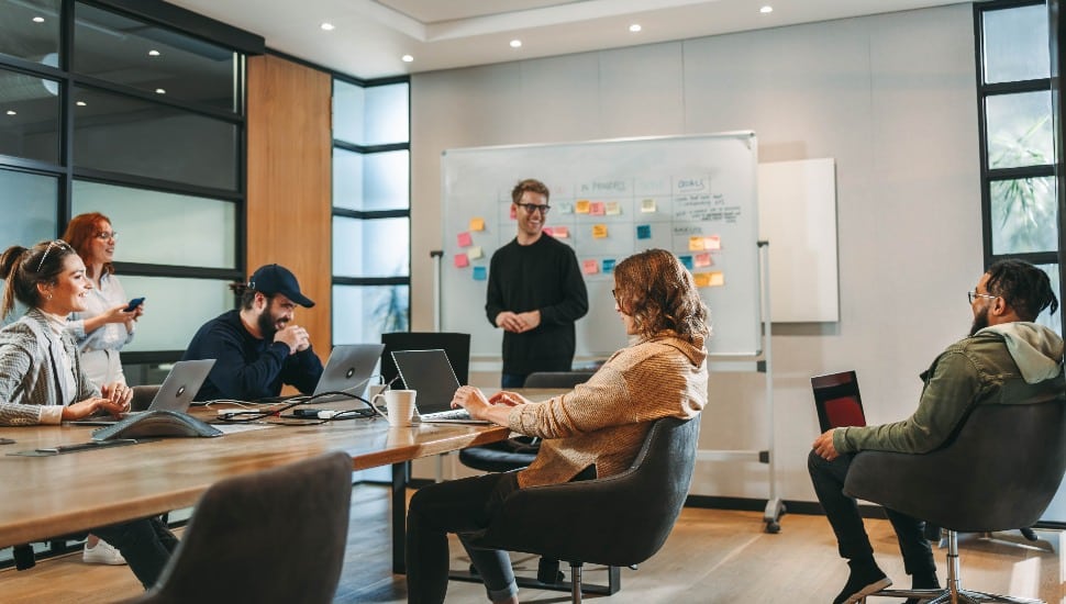 Professionals in a diverse group