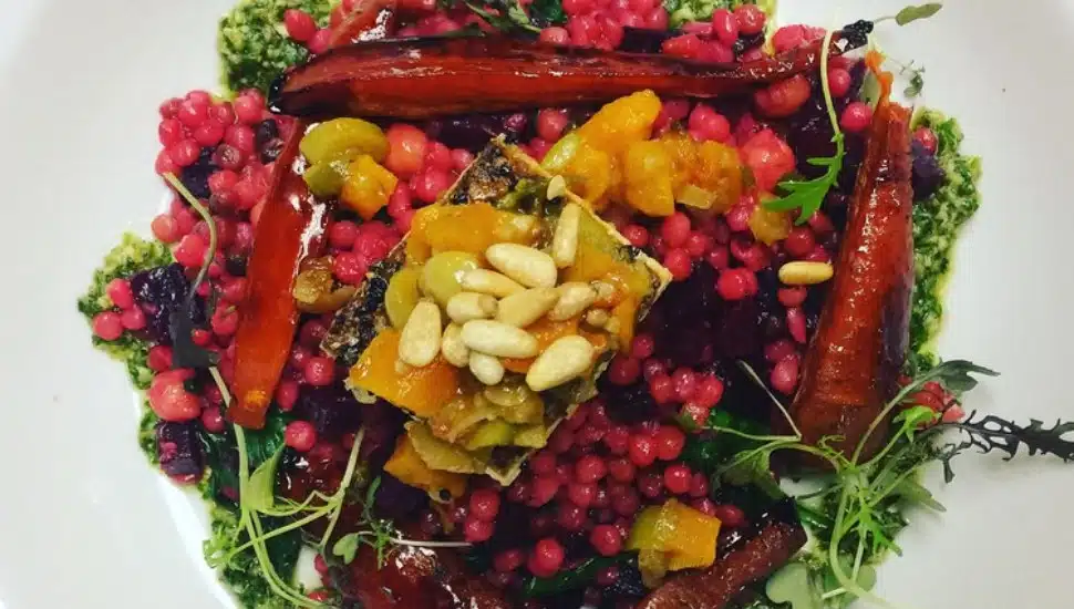 An entre from the vegetarian restaurant Sprig & Vine in New Hope.