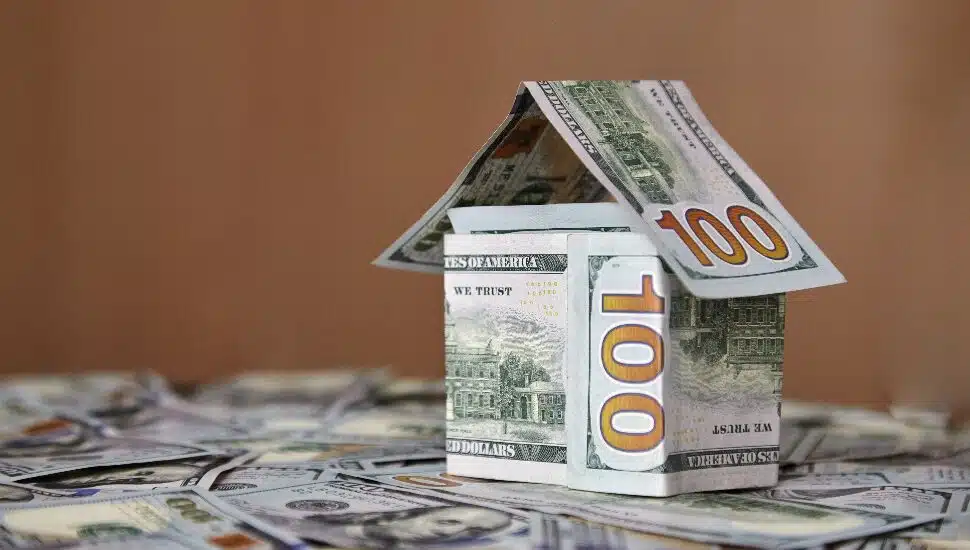 house of money on the background of money