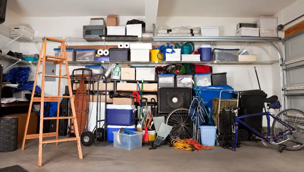 A messy garage