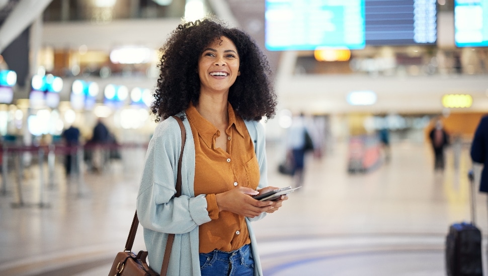 Black woman at airport