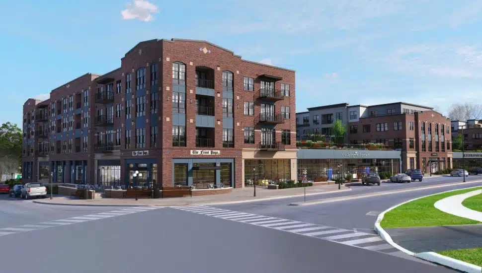 A new multi-use complex of luxury apartments and retail space, 333 North Broad, in Doylestown.