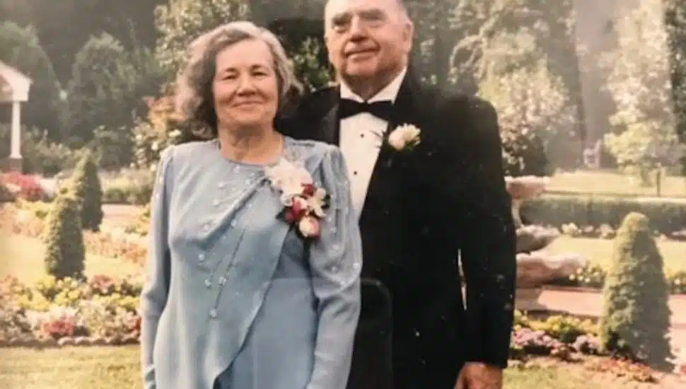 Raymond B. Reinl standing with his wife, Rosella