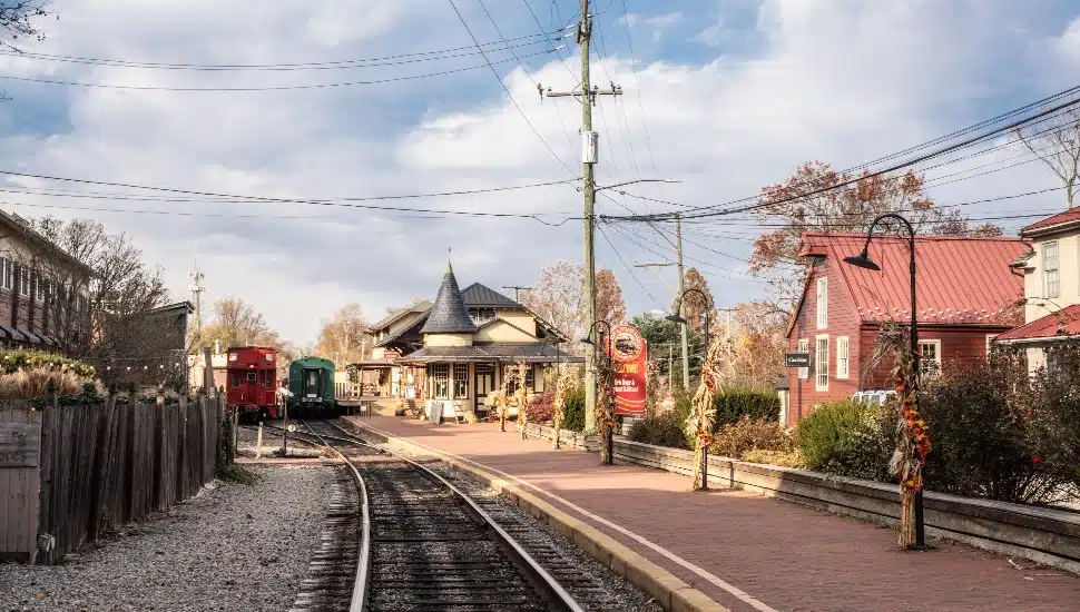 View of historic New Hope Railroad station.