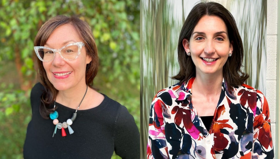 Deans Carolina Blatt, Ph.D. (left) and Jacqueline Burger (right).