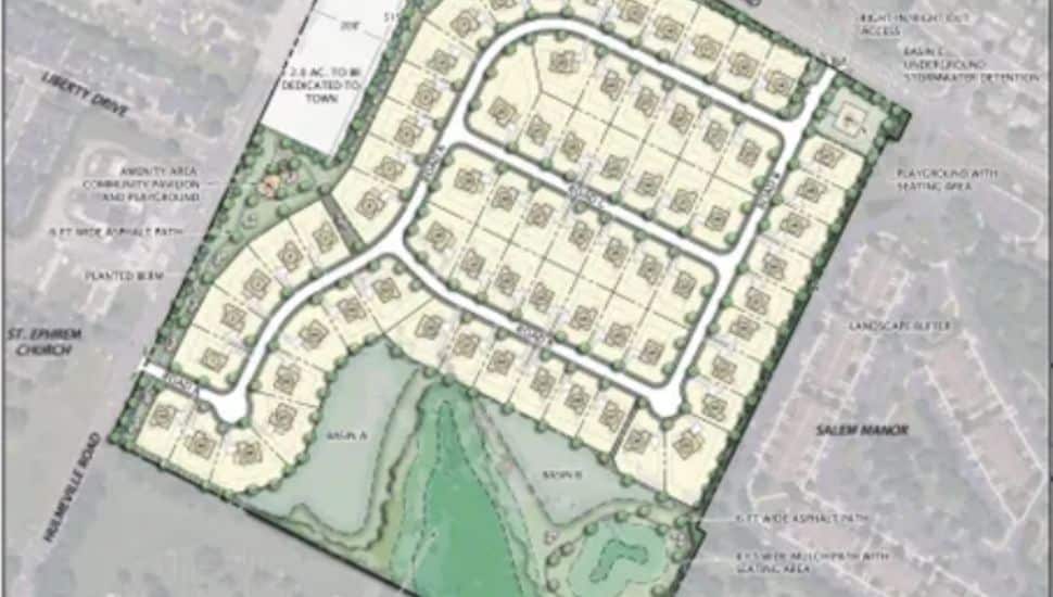 Plans for the proposed development near Resurrection Cemetery.