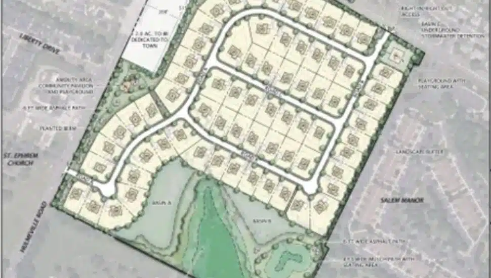 Plans for the proposed development near Resurrection Cemetery.