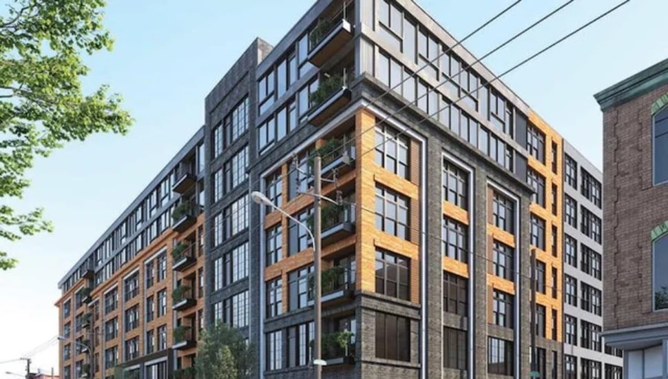 Queen Village apartment building rendering.
