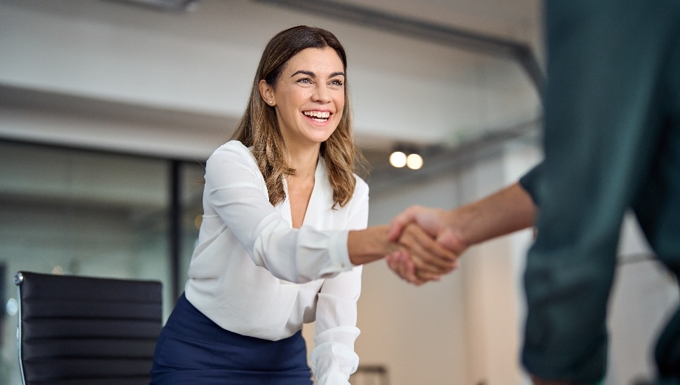 Smiling female executive