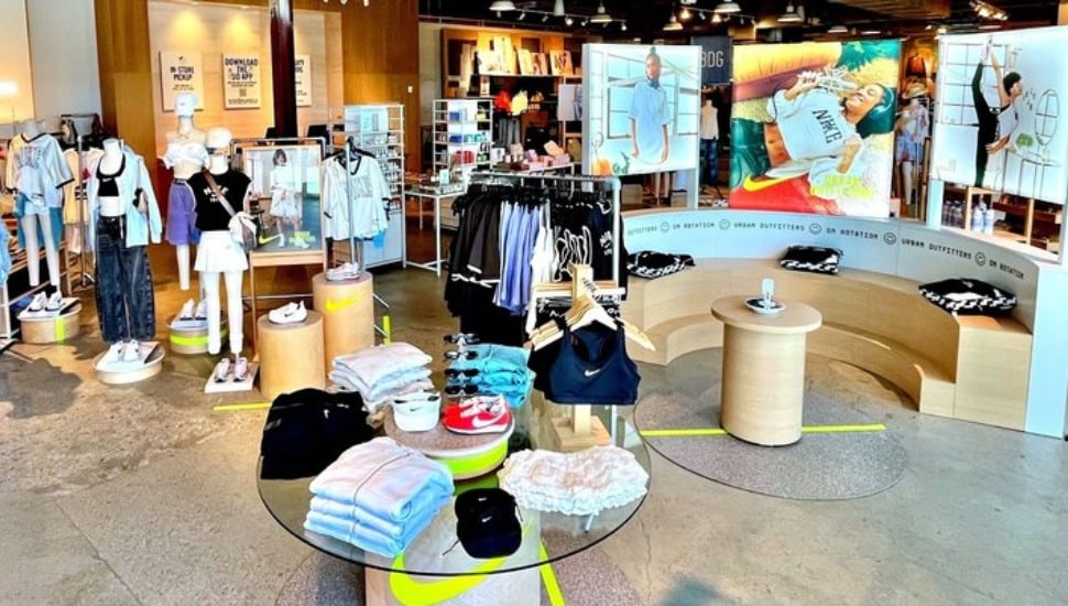 Nike apparel in an Urban Outfitters store.