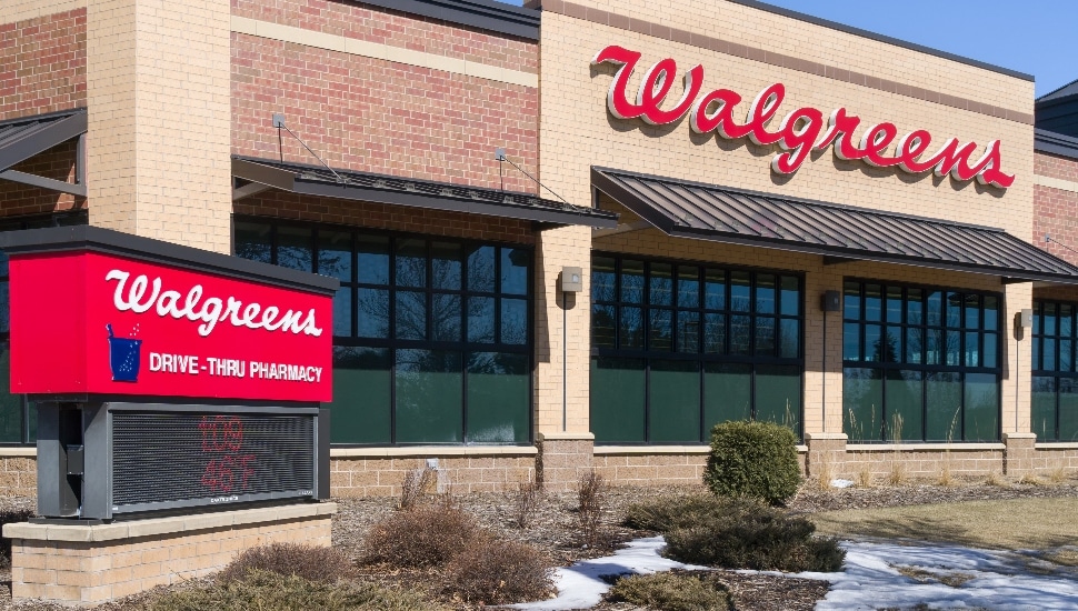 Walgreens store exterior and sign
