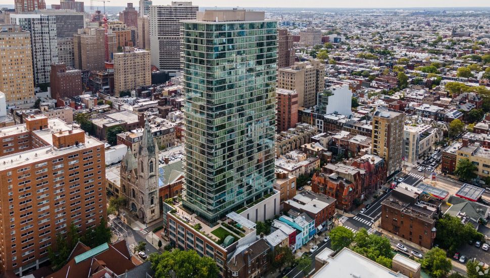 Apartment tower near Rittenhouse Square in Philadelphia.
