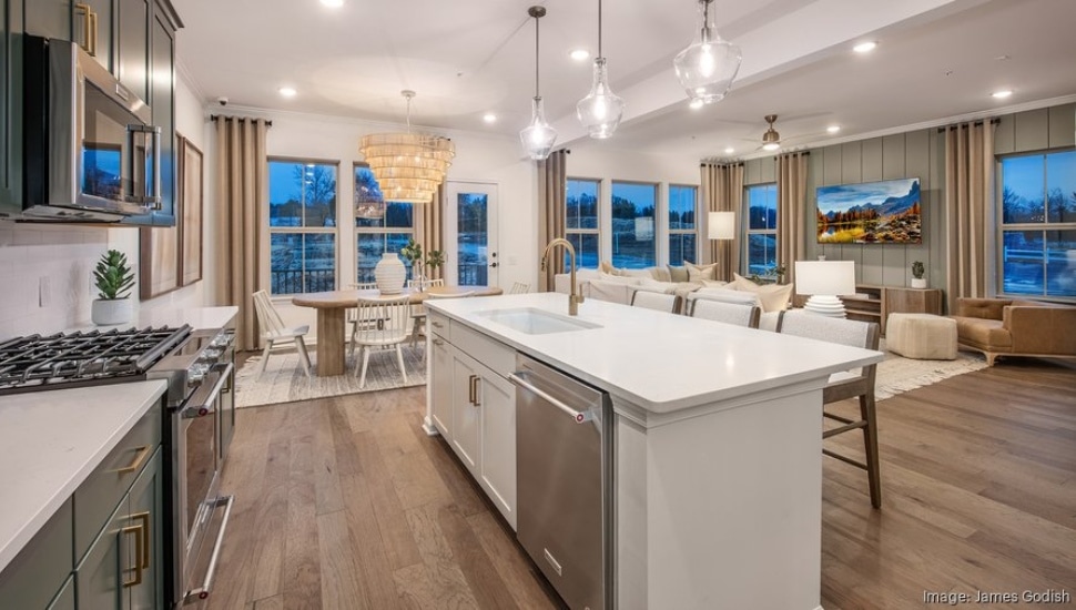 A model kitchen of a Pulte Homes Upper Dublin townhome.