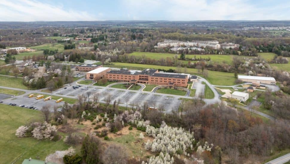 Aerial shot of Brandywine Hospital campus.