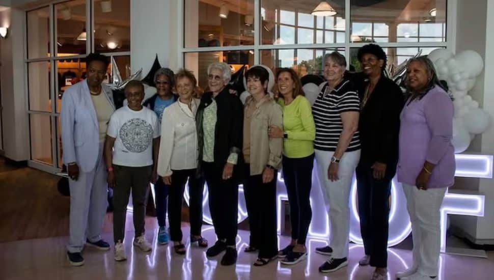 Lucille Kyvallos with other members of the 2025 Hall of Fame class.