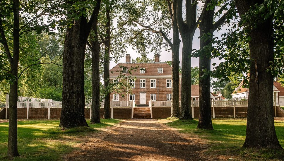 Pennsbury Manor exterior with trees.