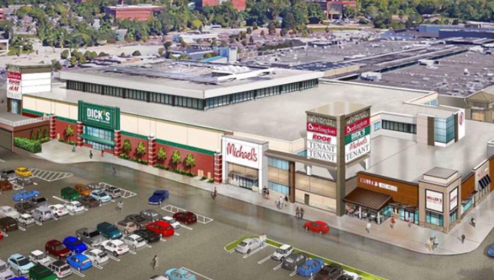 Aerial shot of Plymouth Meeting Mall.