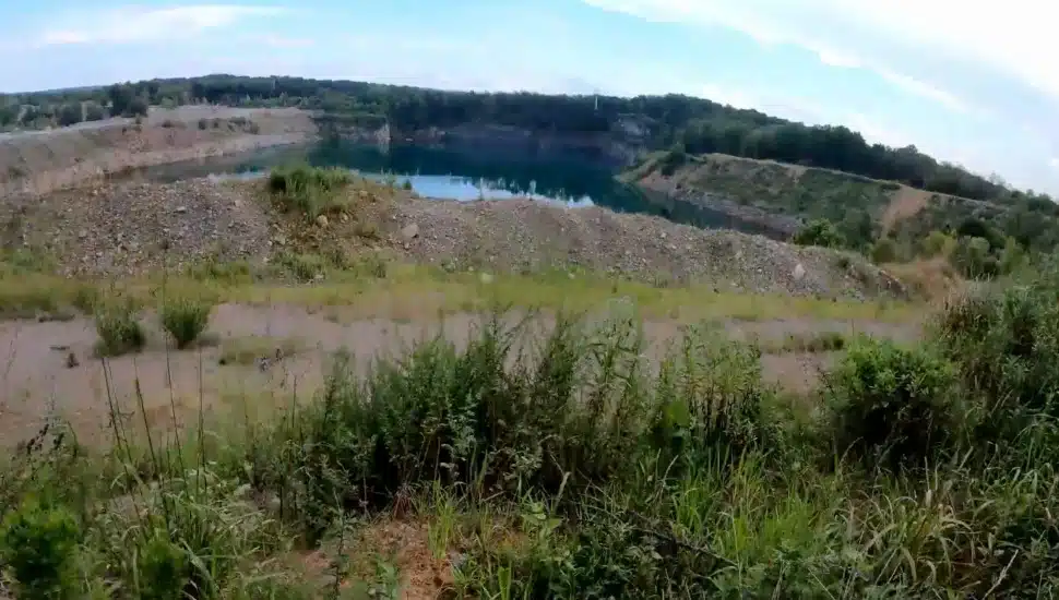 Lake in the center of the New Hope Crushed Stone & Lime Co. quarry.