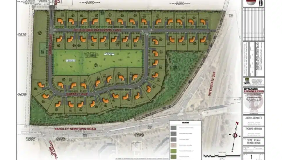 Layout plans for the new 47-home development at Wright Farm.