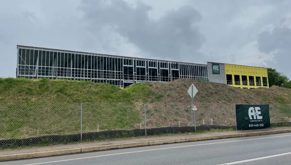 Large, self-storage facility under construction.